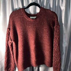 Burgundy/maroon cable knit sweater